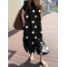 Cottagecore Polka Dot Pocket Lapel Short Sleeve Shirt Dress