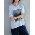 Landscape Print Round Neck Short Sleeve Cotton Loose Casual T  Shirt