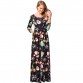 Women Christmas Tree Printing Pattern Long Sleeves Dress Skirt