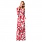 Women Christmas Candy Printing Pattern Long Sleeves Dress Skirt