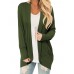 Women Solid Color Patchwork Long Sleeve Automn Winter Casual Sweater